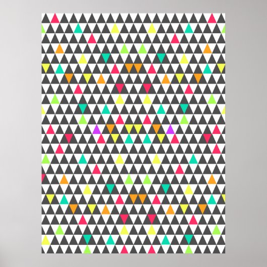 Geweldige driehoekspatroon trendy retro geometrisc poster (Voorkant)