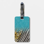 Geweldige driekleepspafdruk, zebrastrepen bagagelabel (Achterkant verticaal)