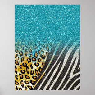 Geweldige driekleepspafdruk, zebrastrepen poster