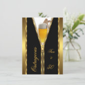 Geweldige Drink voor Fun & 50 Zipper Gold Beer Kaart (Staand voorkant)