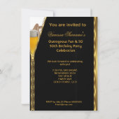 Geweldige Drink voor Fun & 50 Zipper Gold Beer Kaart (Achterkant)