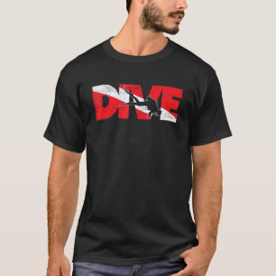 Geweldige duikvlag Duiker naar beneden Aquaholic S T-shirt