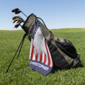 Geweldige Eagle, de Amerikaanse vlag, patriottisch Golfhanddoek (Groen)