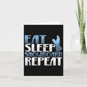 Geweldige Eat Sleep Snowboard Herhaal Snowboarden Kaart