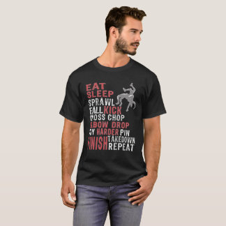 Geweldige Eat Sleep Wrestage Herhaling T-shirt