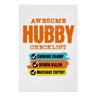 Geweldige echtgenoot Checklist Funny Perfect Poster