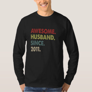 Geweldige echtgenoot sinds 2011 Retro 11 Wedding A T-shirt