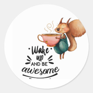 Geweldige eekhoorn opwinden ronde sticker