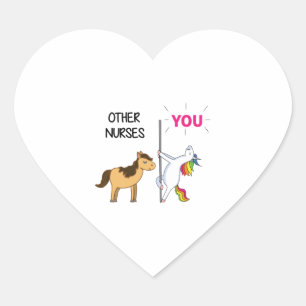 Geweldige eenhoorn cadeau voor verpleegster hart sticker