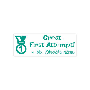 "Geweldige eerste poging!" Educator Rubber Stamp Zelfinktende Stempel