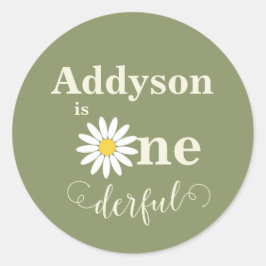 Geweldige Eerste Verjaardag Daisy Ronde Sticker