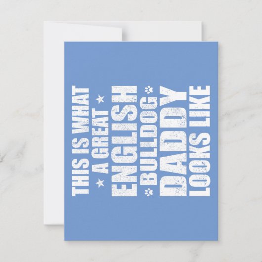 Geweldige eigenaar van Engelse Bulldog vader hond Kaart (Voorkant)