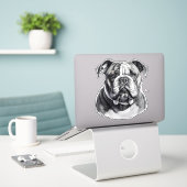 Geweldige Engelse Bulldog Sticker (Laptop op bureau)