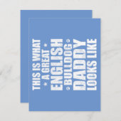 Geweldige Engelse Bulldog Vader Hondenbezitter Kaart (Voorkant / Achterkant)