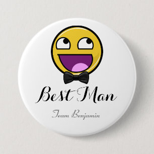 Geweldige Face Best Man Wedding Button