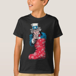Geweldige feestelijke sok met SAM en US kleuren vo T-shirt