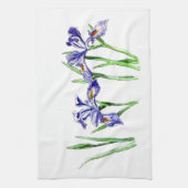 Geweldige Feminine Blue Iris Design Photo Theedoek (Verticaal)