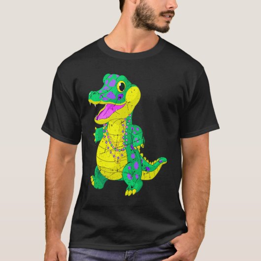 Geweldige festival Madri Gras Alligator Beads Mann T-shirt (Voorkant)