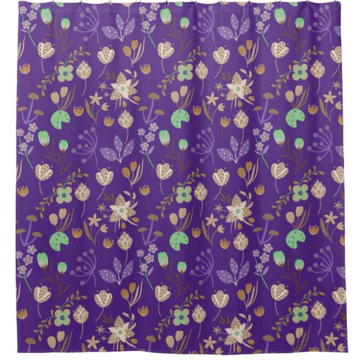 Geweldige Floral Pattern Douchegordijn (Voorkant)