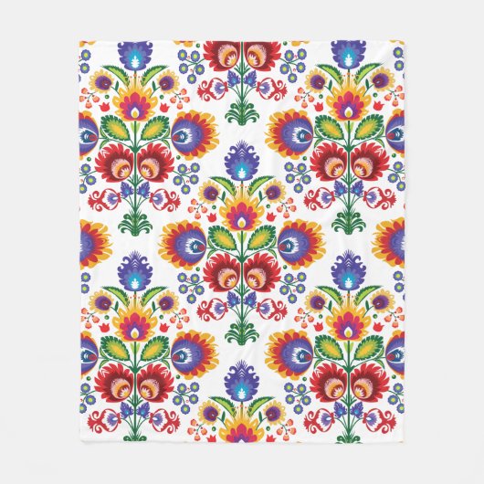 🧡 😍 Geweldige folksamenstelling op wit Fleece Deken (Voorkant)