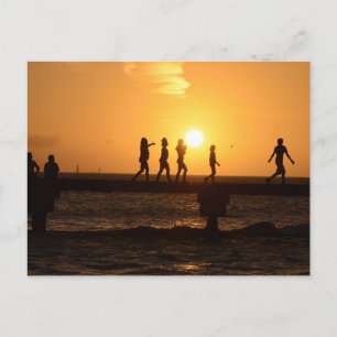 Geweldige foto van kinderen op de pier in Key West Briefkaart