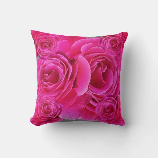 GEWELDIGE FUCHSIA PINK ROSES PATTERN KUSSEN (Voorkant)