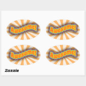 Geweldige Fun Wild Slogan Art Logo Ovale Sticker (Vel)