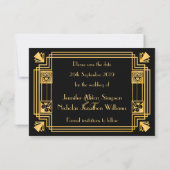 Geweldige Gatsby 1920s Art Deco Wedding Save the D Date (Achterkant)
