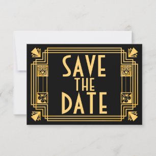 Geweldige Gatsby 1920s Art Deco Wedding Save the D Save The Date