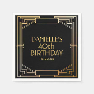 Geweldige Gatsby Art Deco Birthday - persoonlijke Servet