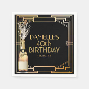 Geweldige Gatsby Art Deco Birthday - persoonlijke Servet