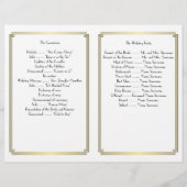 Geweldige Gatsby Art Deco Gold White Wedding Progr (Achterkant)