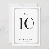 Geweldige Gatsby Art Deco Silver Table Numbers Kaart (Achterkant)
