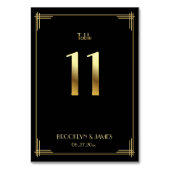 Geweldige Gatsby Art Deco Table Number 11 Gold Bla Kaart (Achterkant)