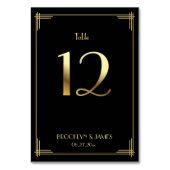 Geweldige Gatsby Art Deco Table Number 12 Gold Bla Kaart (Achterkant)