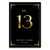 Geweldige Gatsby Art Deco Table Number 13 Gold Bla Kaart (Achterkant)