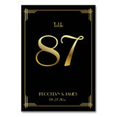 Geweldige Gatsby Art Deco Table Number 87 Gold Bla Kaart (Voorkant)