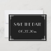 Geweldige Gatsby Art Deco Wedding Save the Date Ka (Voorkant)