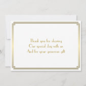 Geweldige Gatsby Art Deco White Weddenschap Hartel Bedankkaart (Achterkant)