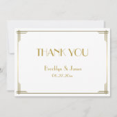 Geweldige Gatsby Gold Art Deco Weddenschap Harteli Bedankkaart (Voorkant)