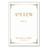 Geweldige Gatsby Gold Art Deco Wedding Table Kaart (Achterkant)