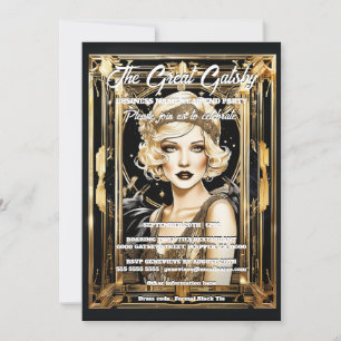 Geweldige gatsby thema flapper meisje blonde jaren kaart