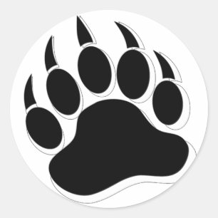 Geweldige Gay Bear klauw B&W 3D-effect Ronde Sticker