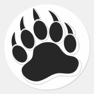 Geweldige Gay Bear klauw B&W 3D-effect Ronde Sticker
