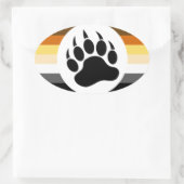 Geweldige Gay Beer Pride Stripes Beer Paw Ovale Sticker (Tas)