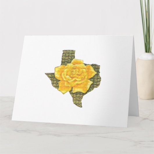Geweldige gele roos van de Texas Pattern-bloem Kaart (Voorkant)