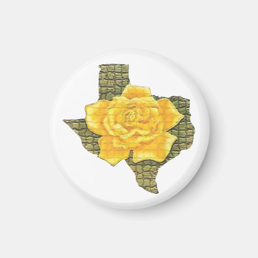 Geweldige gele roos van de Texas Pattern-bloem Magneet (Voorkant)