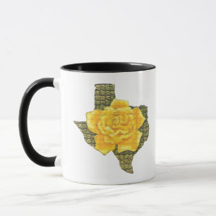 Geweldige gele roos van de Texas Pattern-bloem Mok