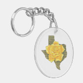 Geweldige gele roos van de Texas Pattern-bloem Sleutelhanger (Voorkant Links)