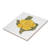 Geweldige gele roos van de Texas Pattern-bloem Tegeltje (Zijkant)